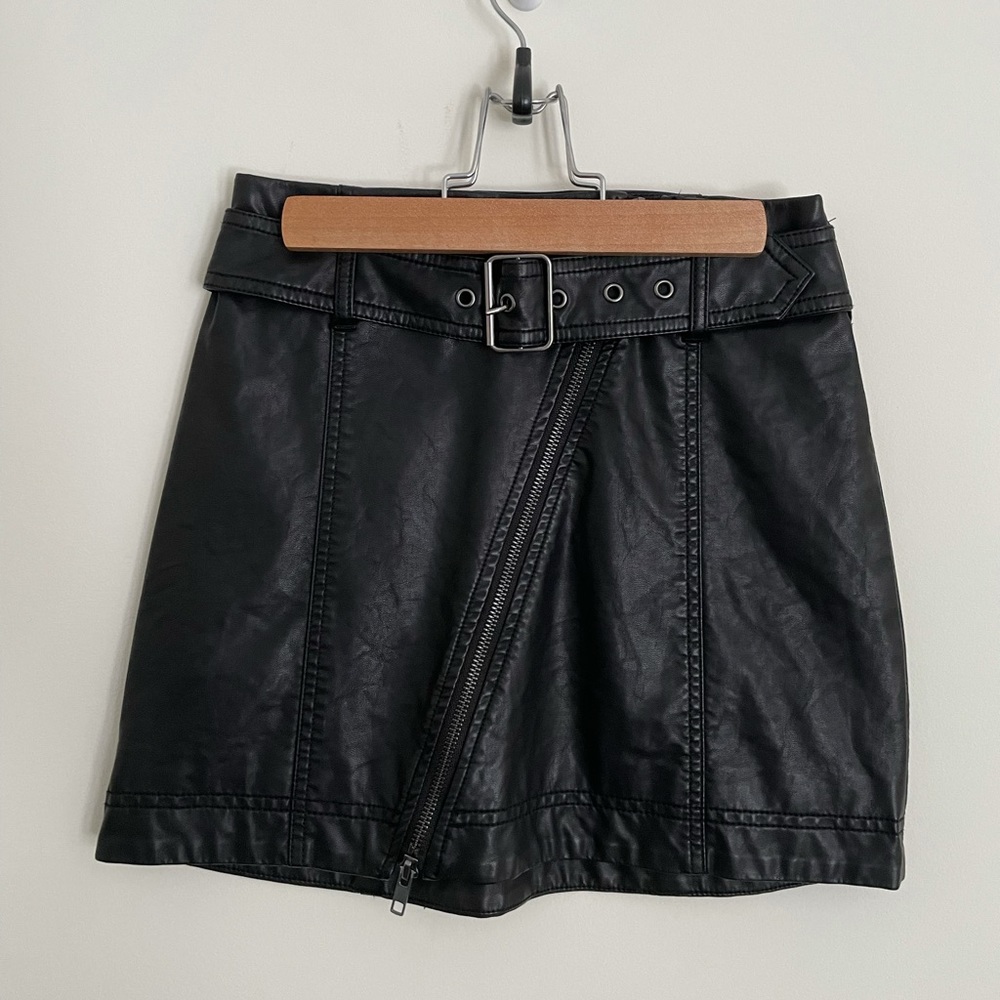 Free People leather mini skirt